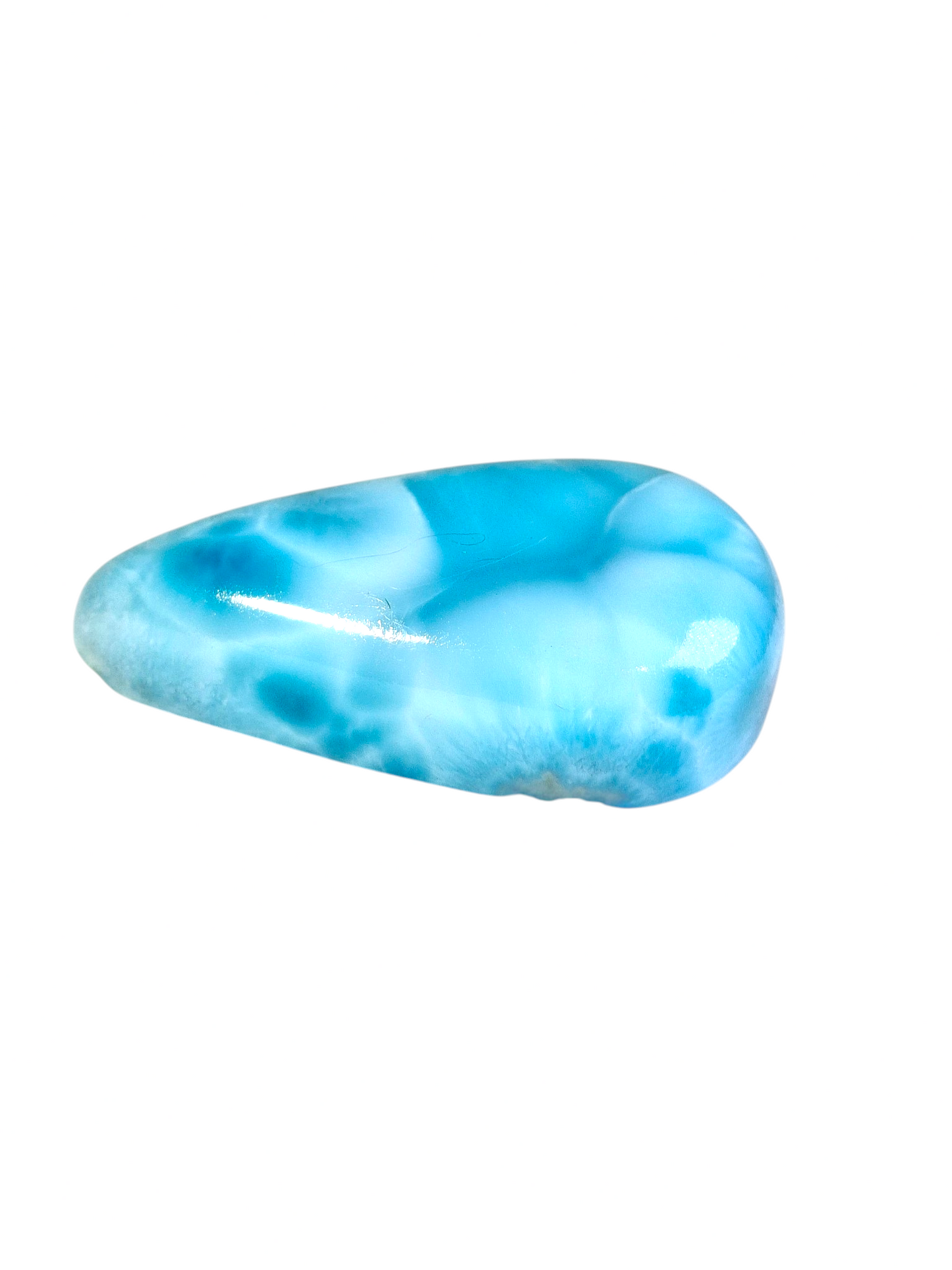 86CT Larimar Cabochon Teardrop Loose Gemstone Natural Dominican Blue Stone