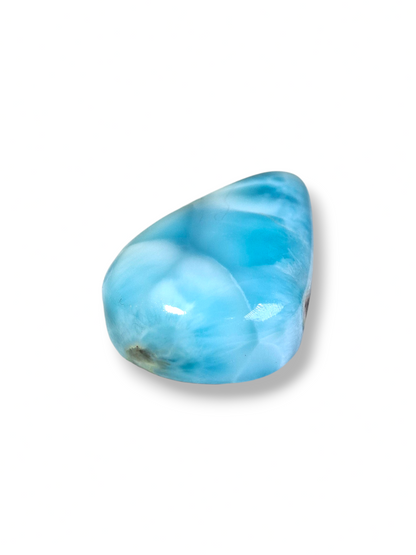 86CT Larimar Cabochon Teardrop Loose Gemstone Natural Dominican Blue Stone