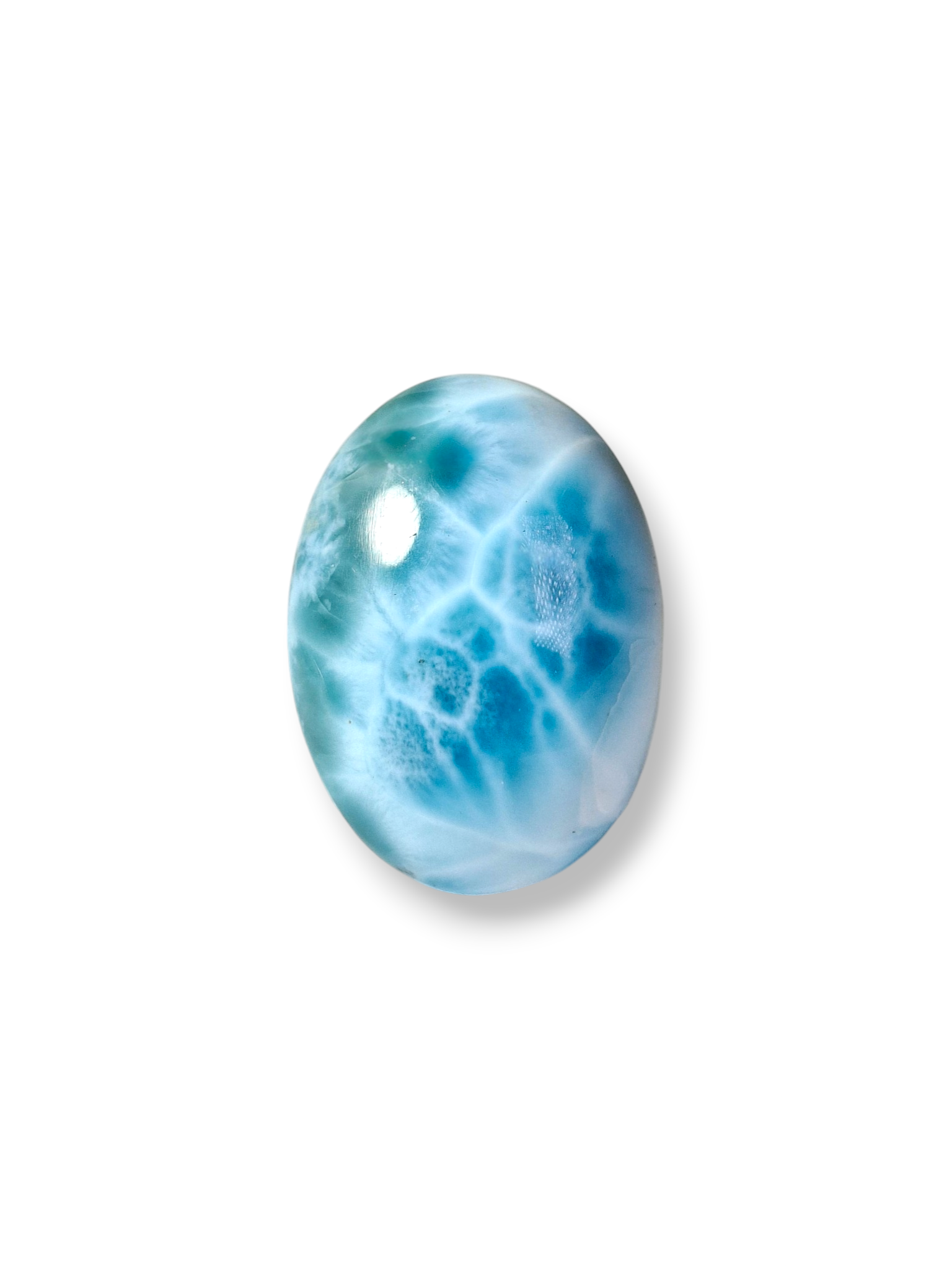 Natural Larimar Loose Cabochon Freeform  51 Carats  Dominican Blue Gemstone Cab