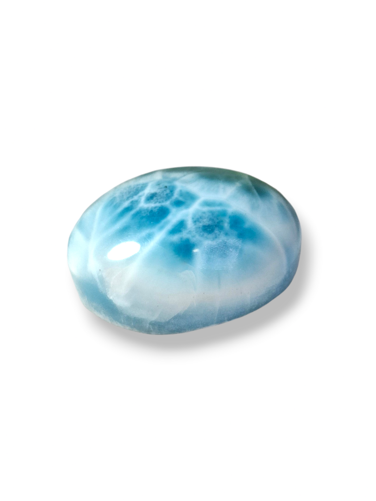 Natural Larimar Loose Cabochon Freeform  51 Carats  Dominican Blue Gemstone Cab