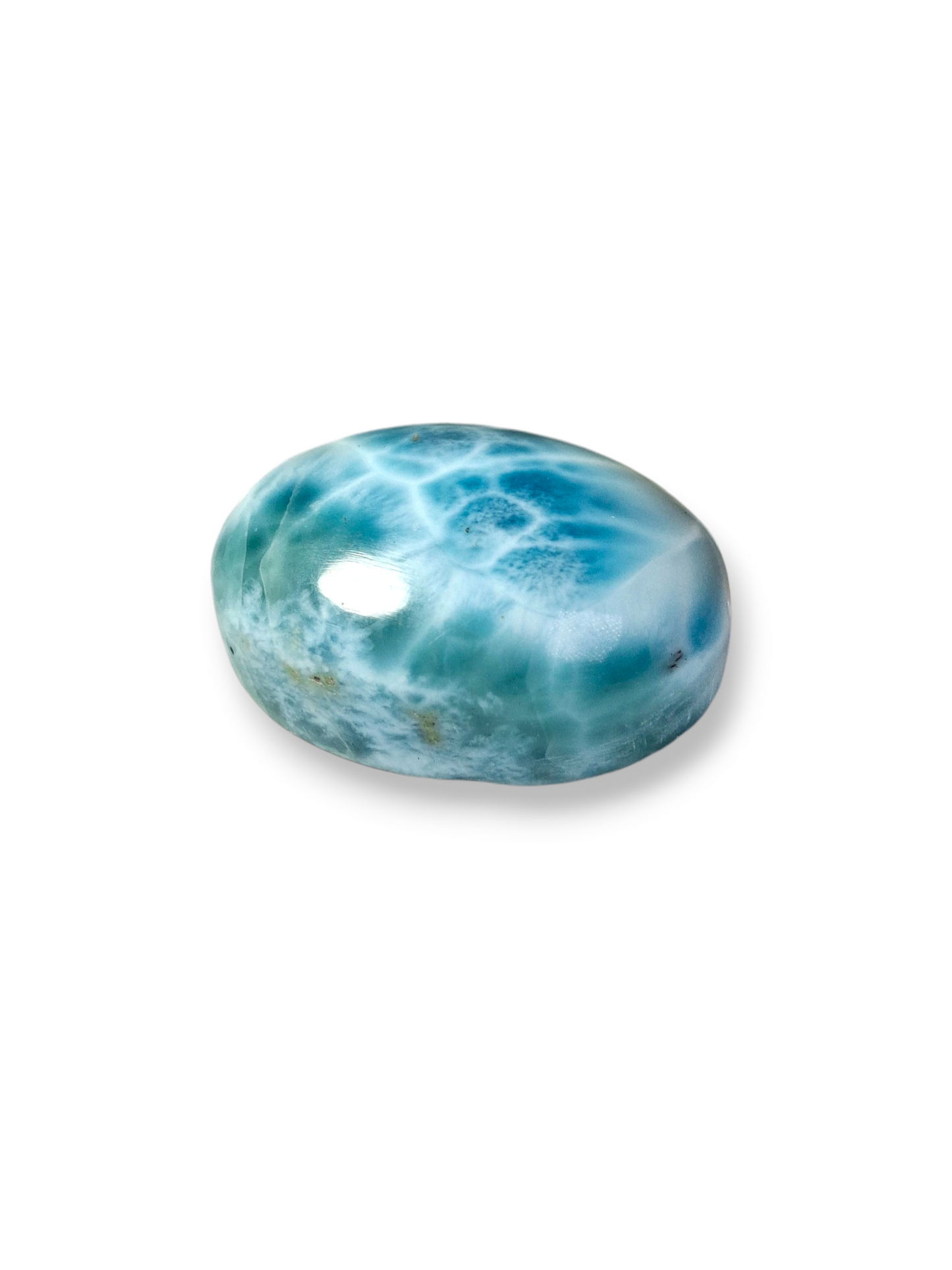 Natural Larimar Loose Cabochon Freeform  51 Carats  Dominican Blue Gemstone Cab