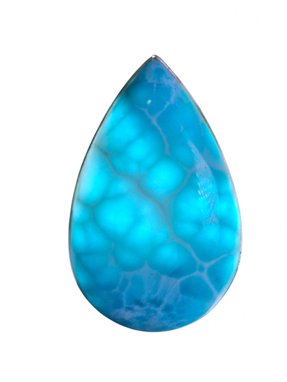 Colgante de Piedra Larimar Azul Profundo Dominicano de 2.1" Hecho a Mano