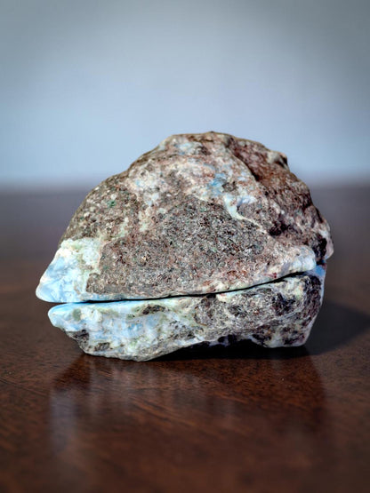 540g Natural Larimar Stone Slab Polished Specimen Rare Blue Pectolite Dominican