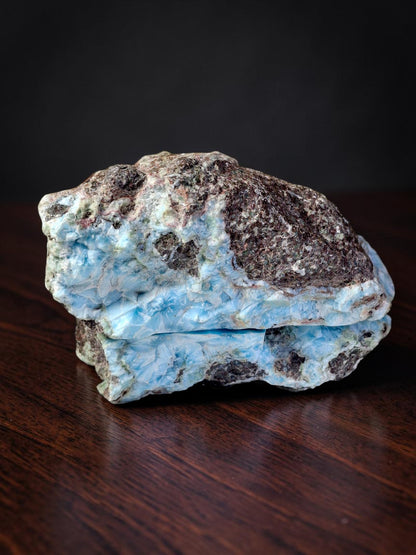 540g Natural Larimar Stone Slab Polished Specimen Rare Blue Pectolite Dominican