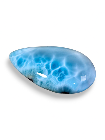 Natural Larimar Loose Cabochon Freeform  91 Carats  Dominican Blue Gemstone Cab