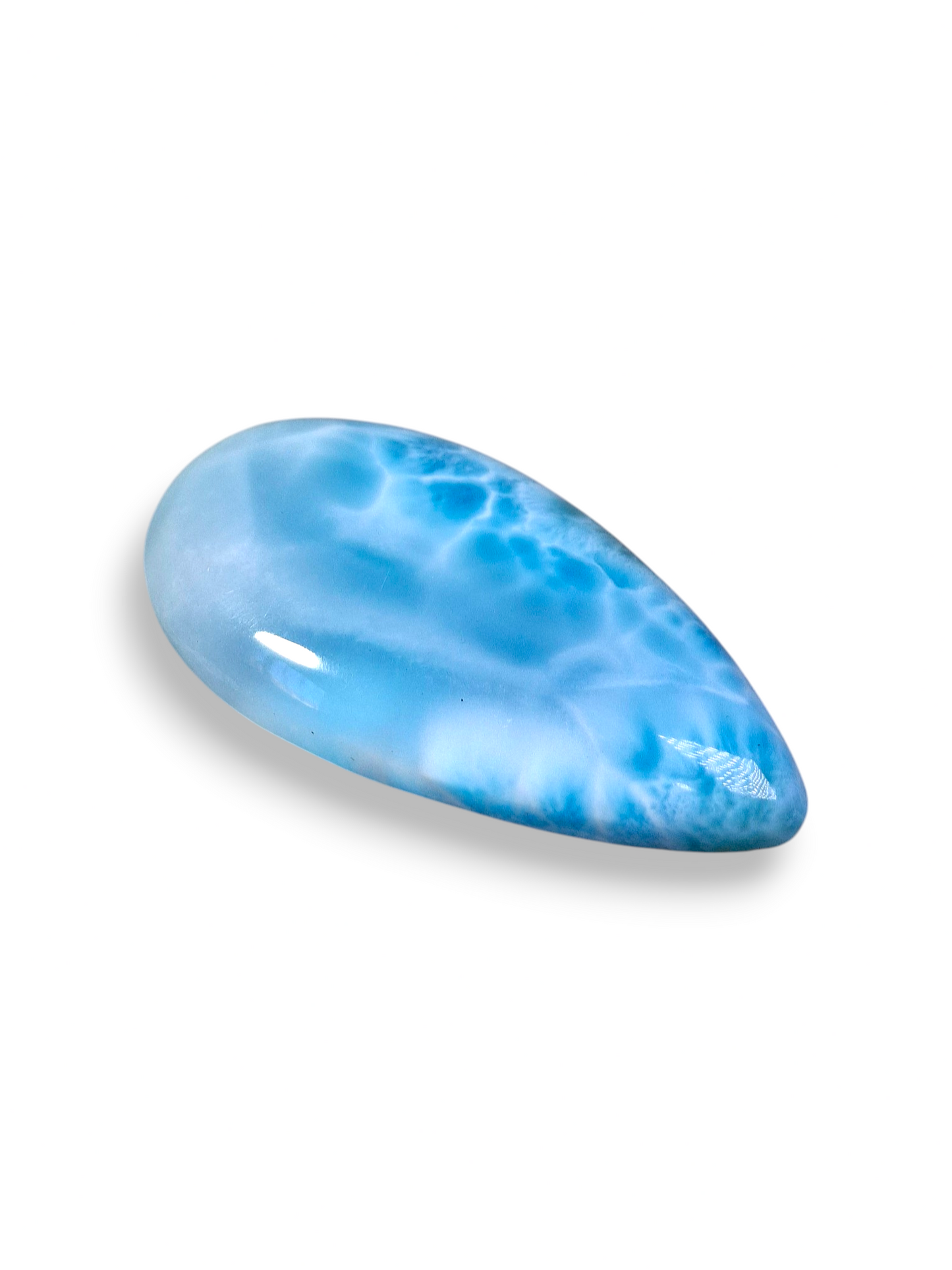 Natural Larimar Loose Cabochon Freeform  91 Carats  Dominican Blue Gemstone Cab