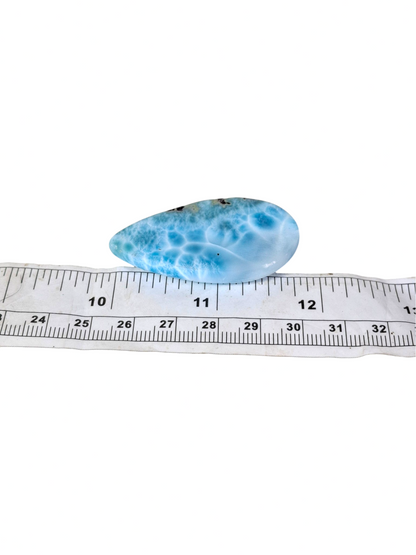 Natural Larimar Loose Cabochon Freeform  91 Carats  Dominican Blue Gemstone Cab