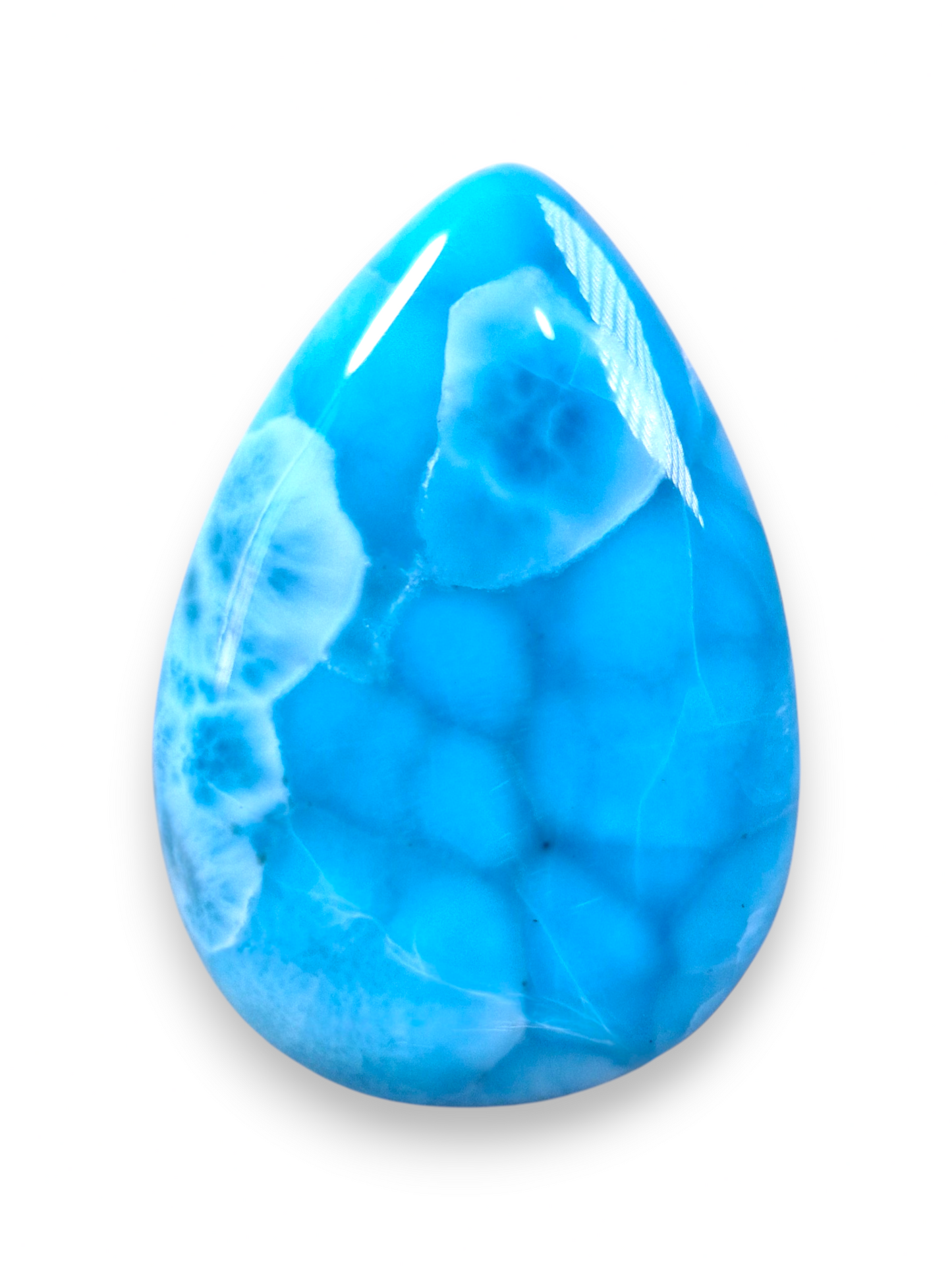 Larimar Naturel Cabochon Libre 131 Carats Pierre Précieuse Bleue Dominicaine