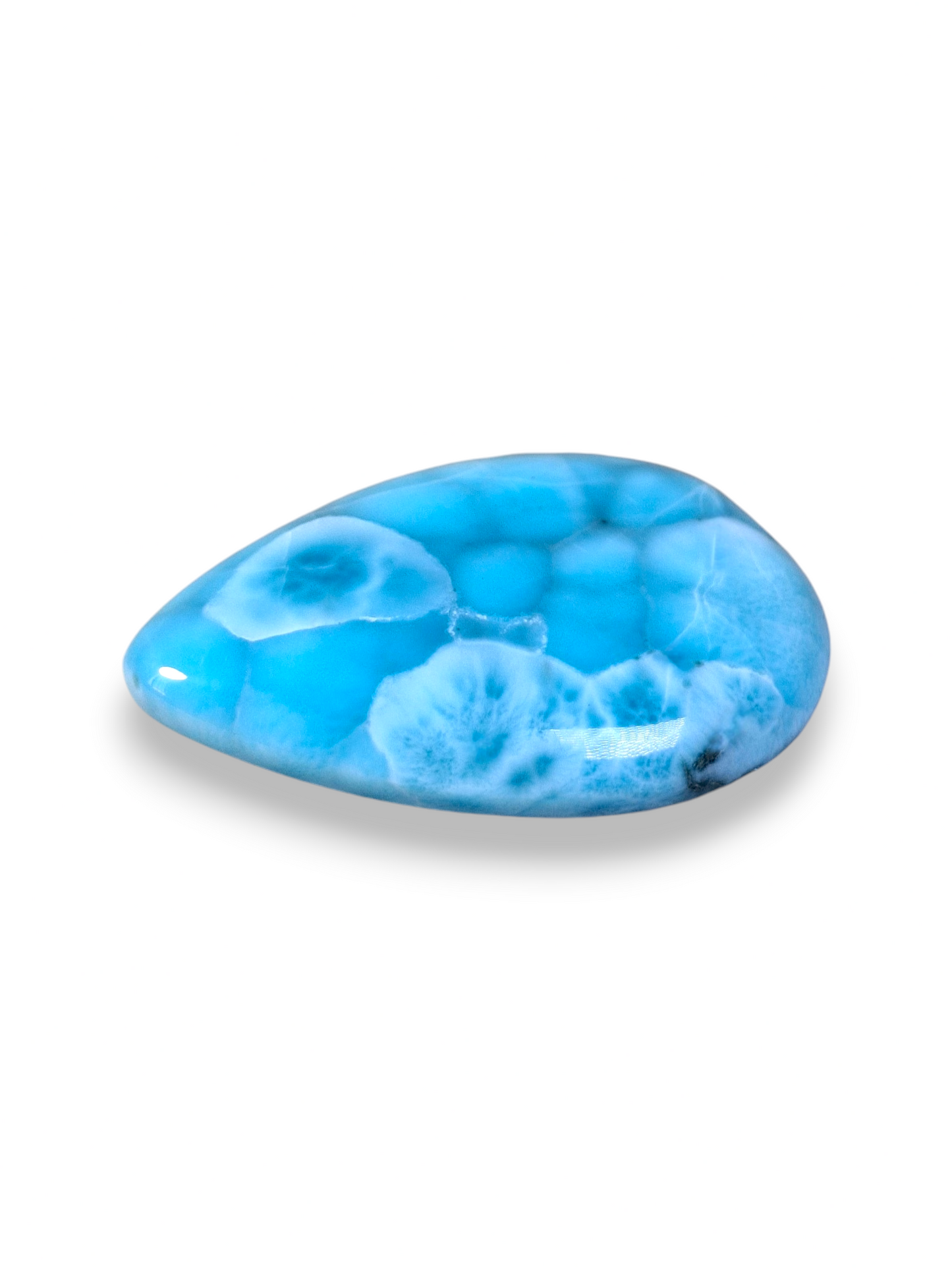 Larimar Naturel Cabochon Libre 131 Carats Pierre Précieuse Bleue Dominicaine