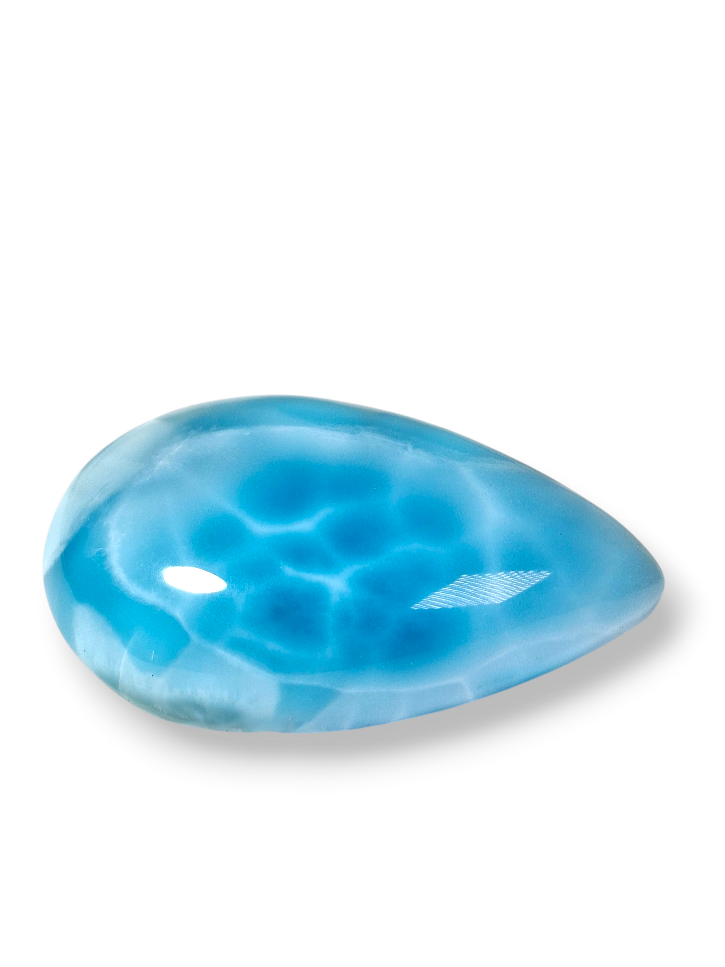 Natural Larimar Loose Cabochon Freeform 93 Carats  Dominican Blue Gemstone Cab