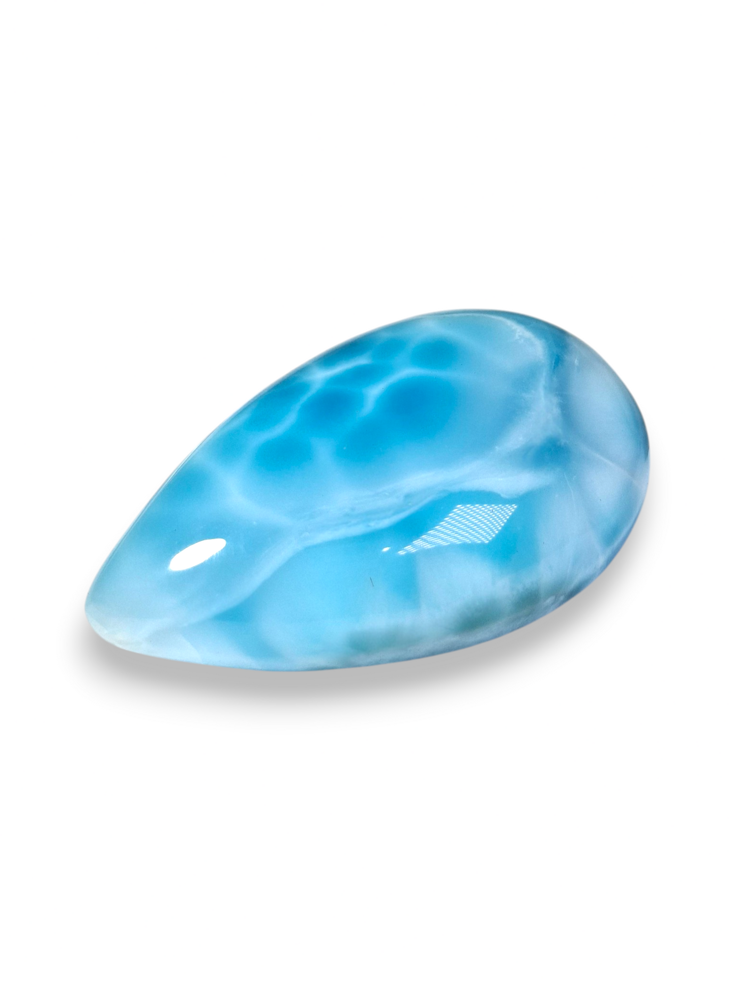 Natural Larimar Loose Cabochon Freeform 93 Carats  Dominican Blue Gemstone Cab