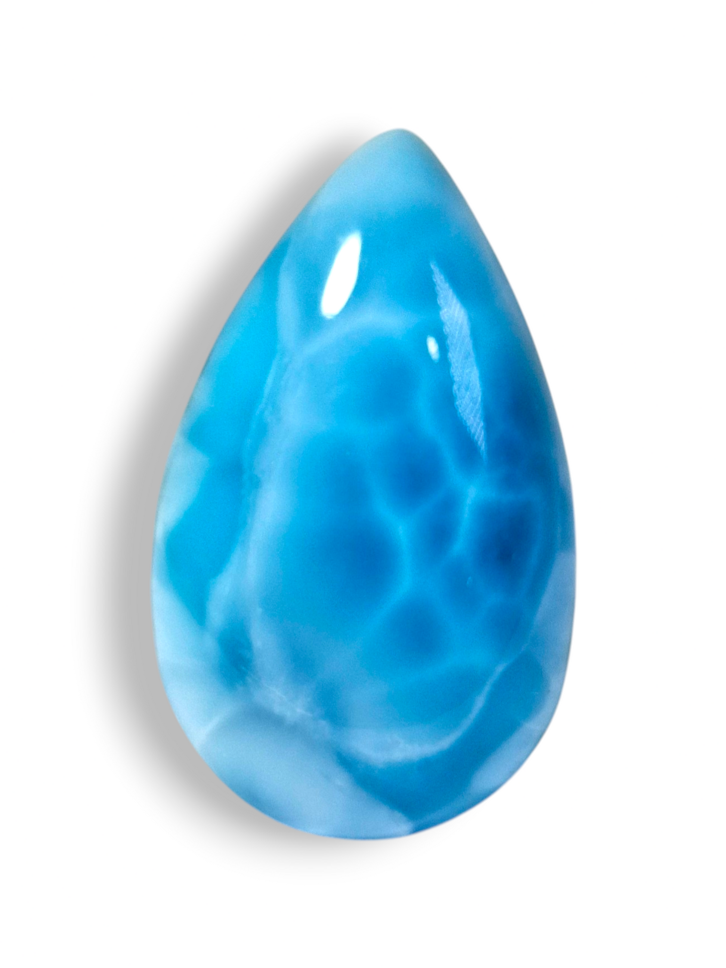 Natural Larimar Loose Cabochon Freeform 93 Carats  Dominican Blue Gemstone Cab