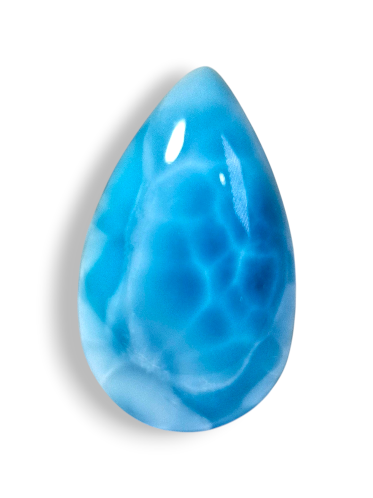 Natural Larimar Loose Cabochon Freeform 93 Carats  Dominican Blue Gemstone Cab