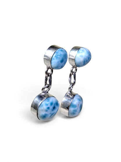 Sterling Silver Nice Blue Larimar Stone Handmade Dangle Earring