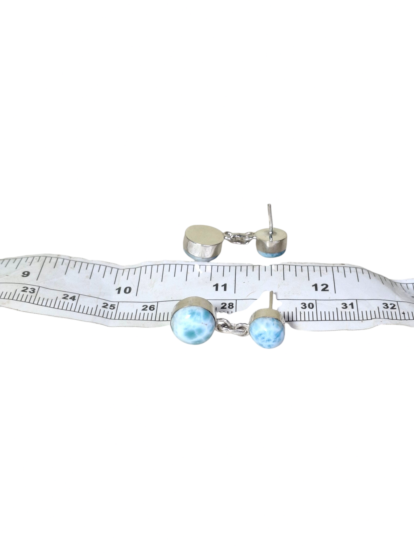 Sterling Silver Nice Blue Larimar Stone Handmade Dangle Earring