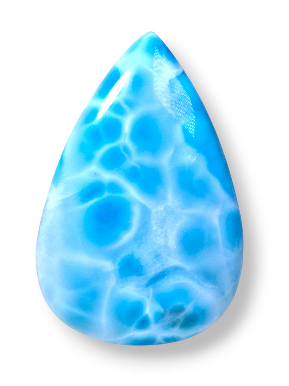 Big Natural Larimar Loose Cabochon Freeform  317 Carats  Dominican Blue Gemstone Cab