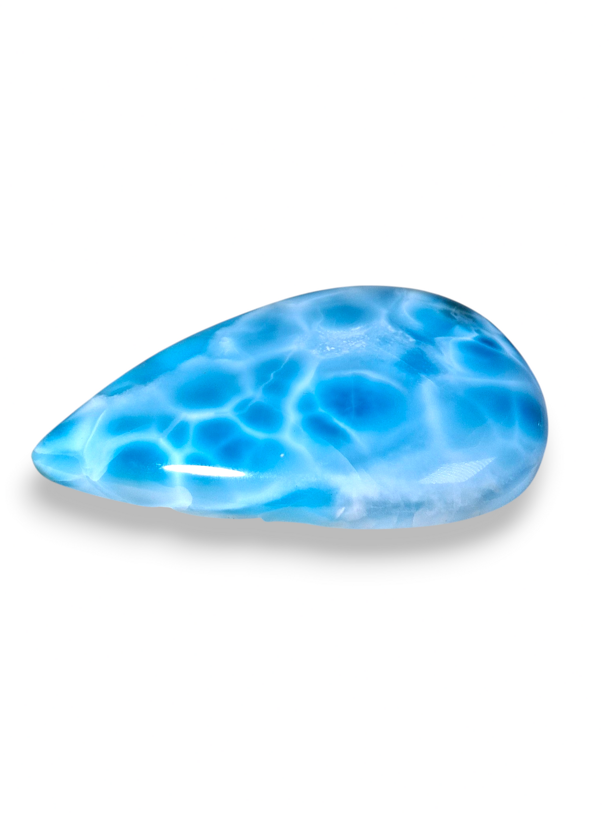 Big Natural Larimar Loose Cabochon Freeform  317 Carats  Dominican Blue Gemstone Cab