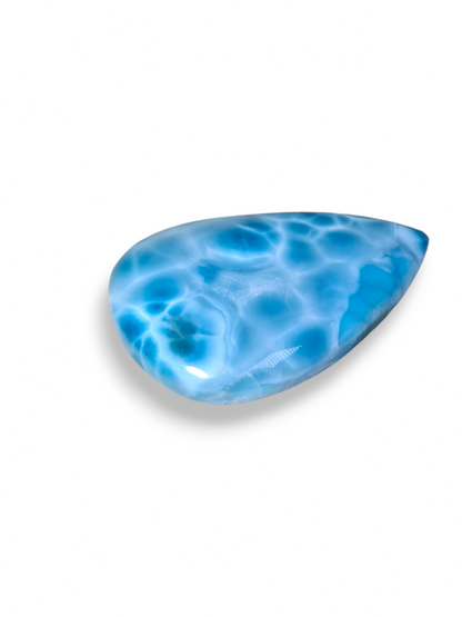 Big Natural Larimar Loose Cabochon Freeform  317 Carats  Dominican Blue Gemstone Cab