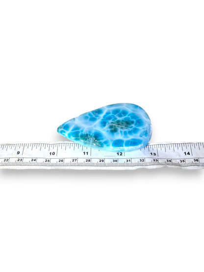 Big Natural Larimar Loose Cabochon Freeform  317 Carats  Dominican Blue Gemstone Cab
