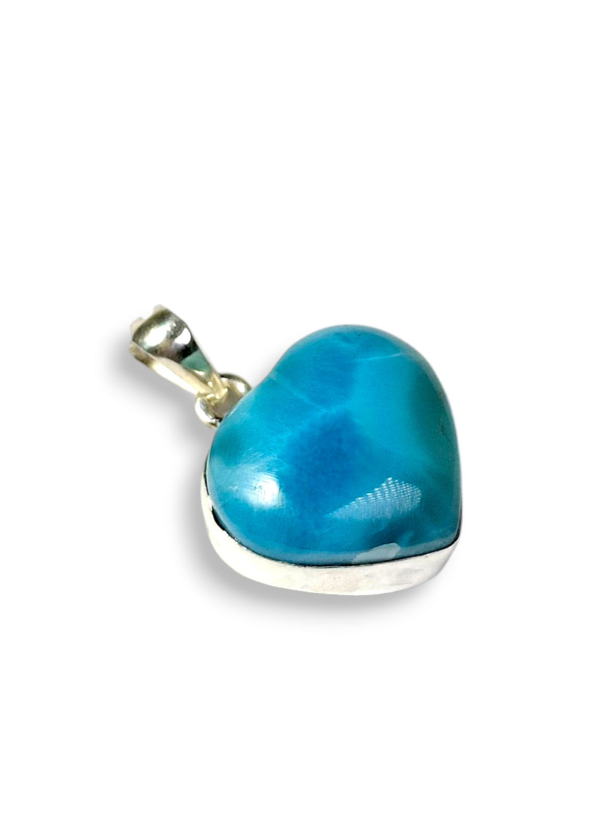 Colgante de Piedra Larimar Azul Profundo Dominicano de 2.1" Hecho a Mano