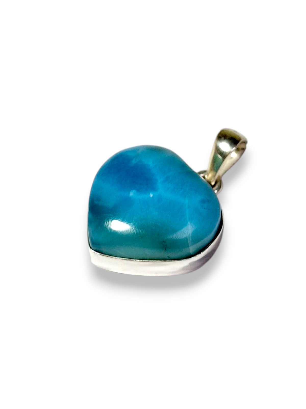 Colgante de Piedra Larimar Azul Profundo Dominicano de 2.1" Hecho a Mano