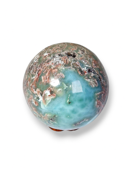 52 mm Larimar Polished Sphere Ball Dominican Blue Crystal Healing Display
