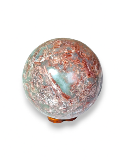 52 mm Larimar Polished Sphere Ball Dominican Blue Crystal Healing Display