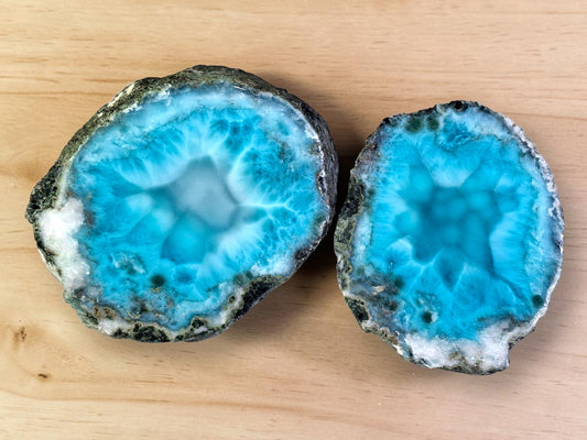 1135g Natural Larimar  Raw Stone  Polished Specimen Rare Blue Pectolite Dominican