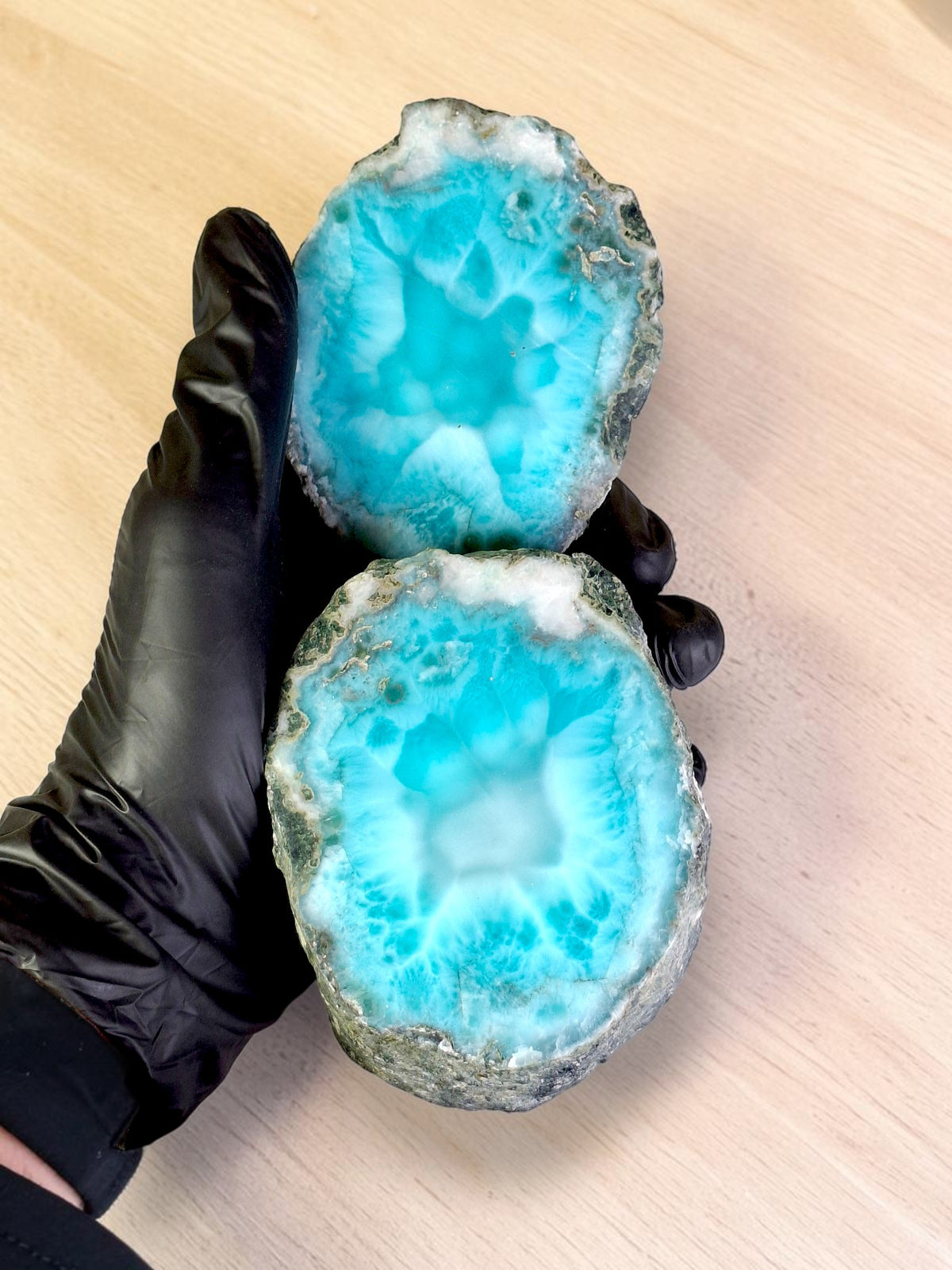 1135g Natural Larimar  Raw Stone  Polished Specimen Rare Blue Pectolite Dominican