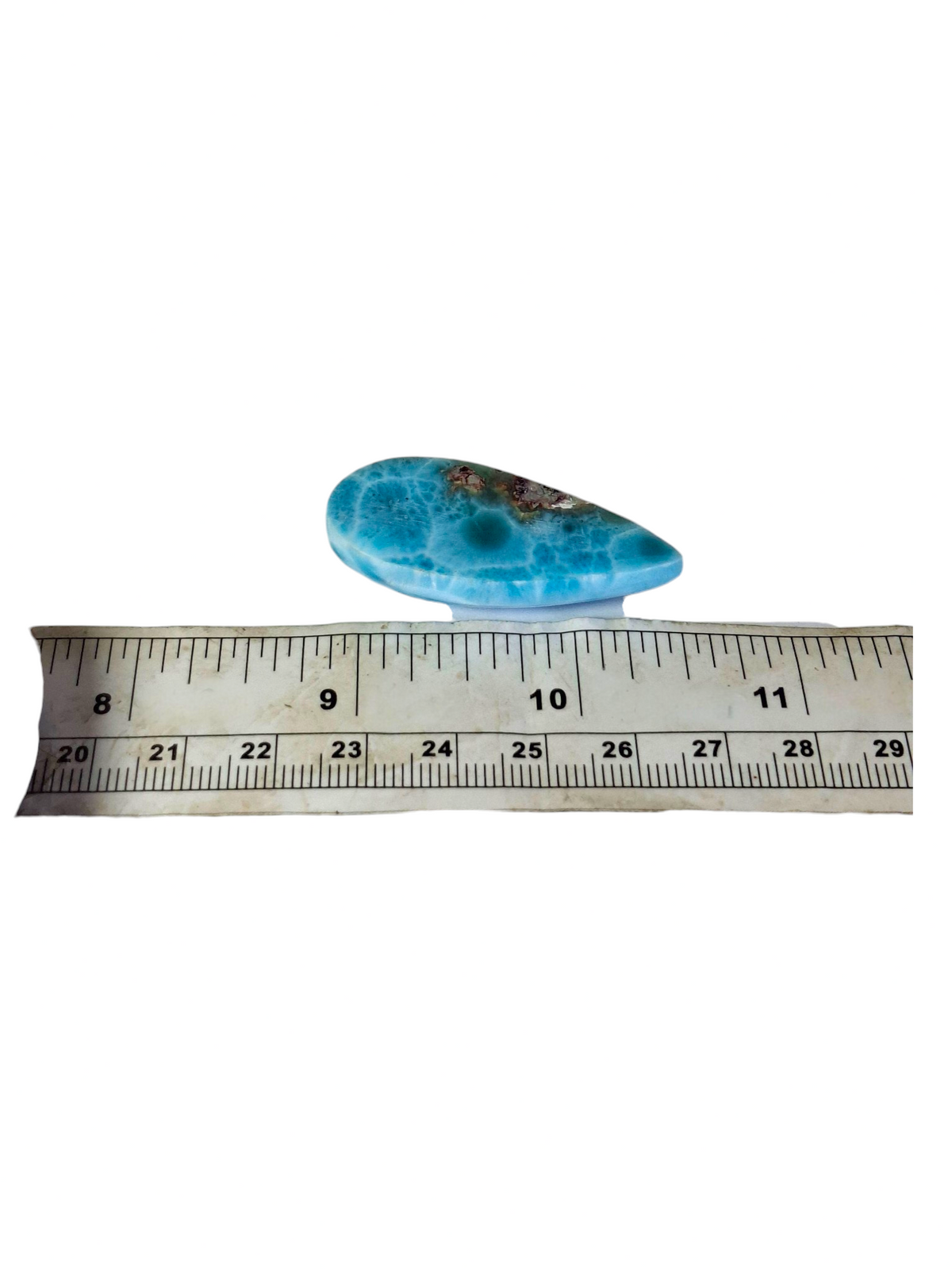 Natural Larimar Loose Cabochon Teardrop 60 Carats  Dominican Blue Gemstone