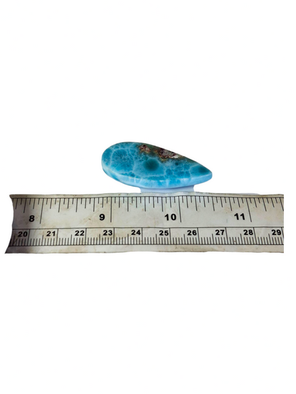 Natural Larimar Loose Cabochon Teardrop 60 Carats  Dominican Blue Gemstone