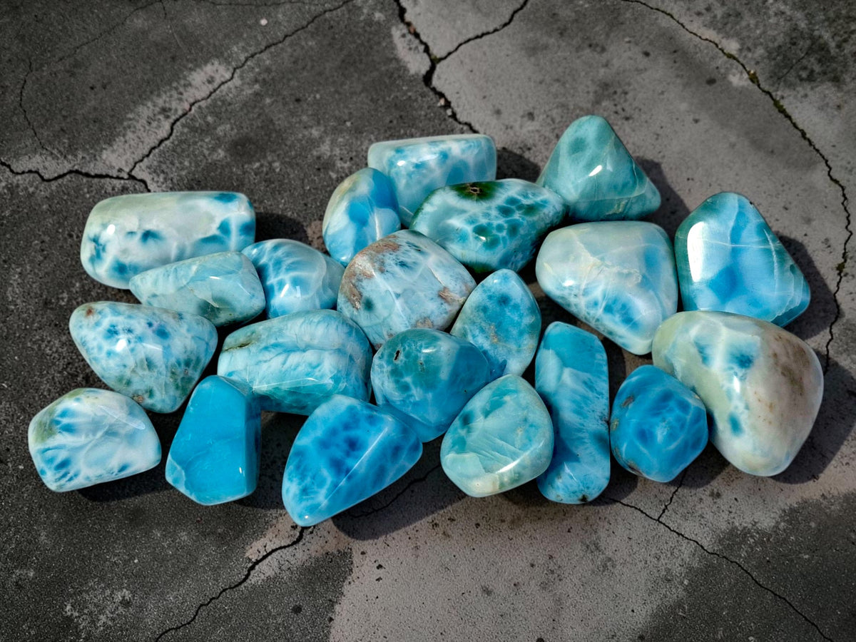 223g Full Polished Natural Dominican Blue Larimar Stone Specimen Healing
