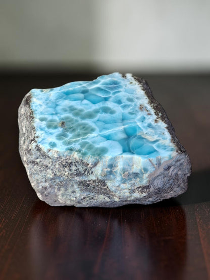 74 g Espécimen de Piedra Larimar Azul Dominicano Natural Parcialmente Pulido Sanador
