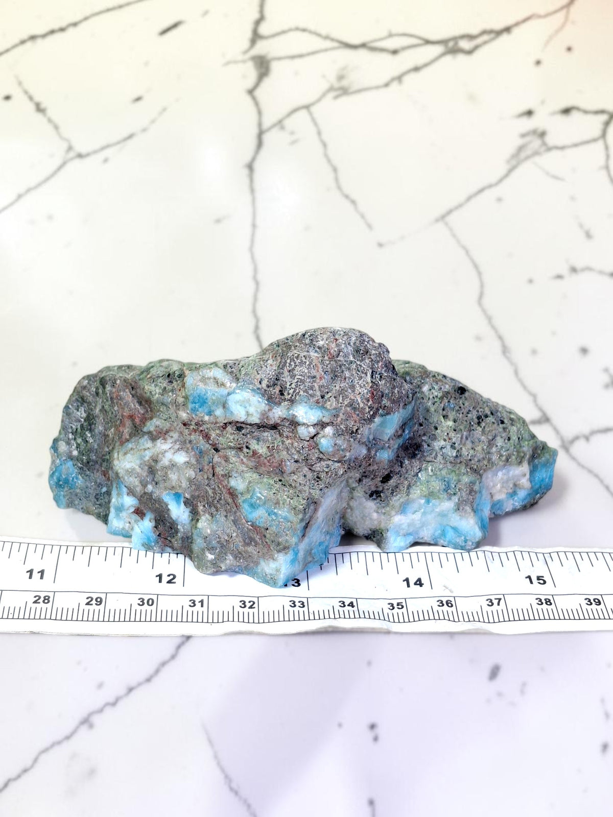 282g Natural Larimar  Raw Stone  Polished Specimen Rare Blue Pectolite Dominican