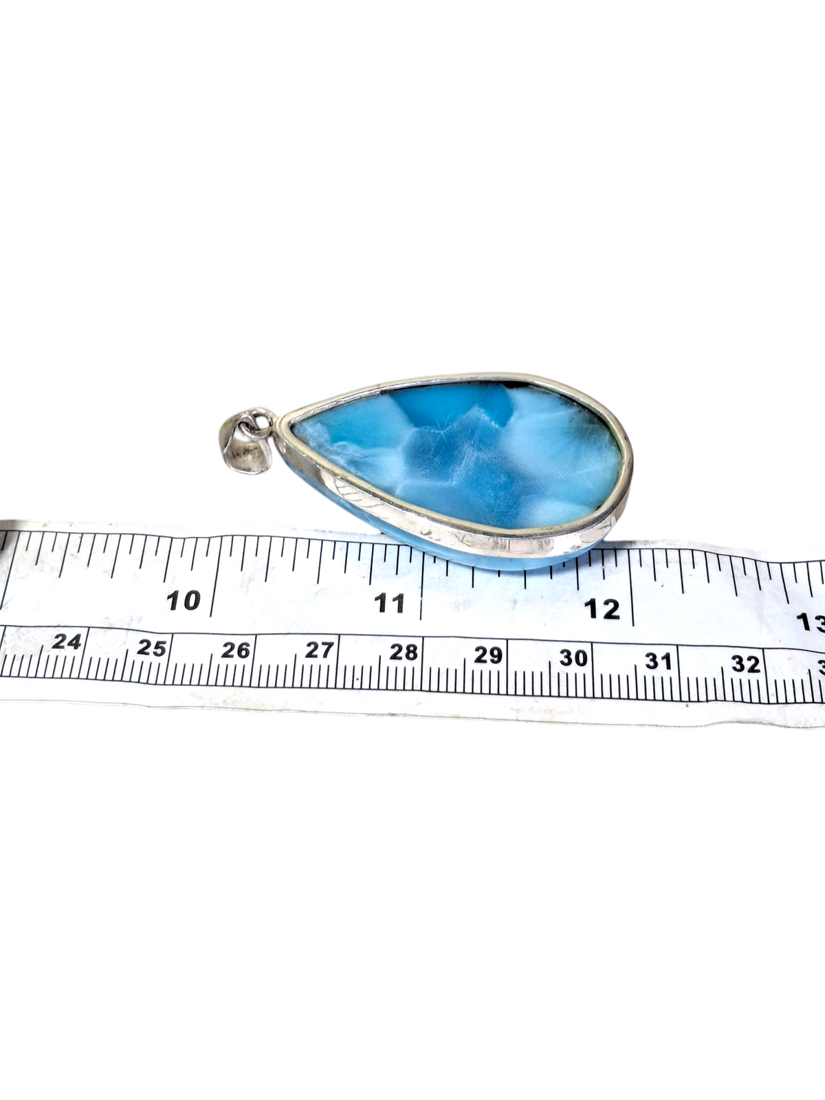 Colgante de Piedra Larimar Azul Profundo Dominicano de 2.1" Hecho a Mano