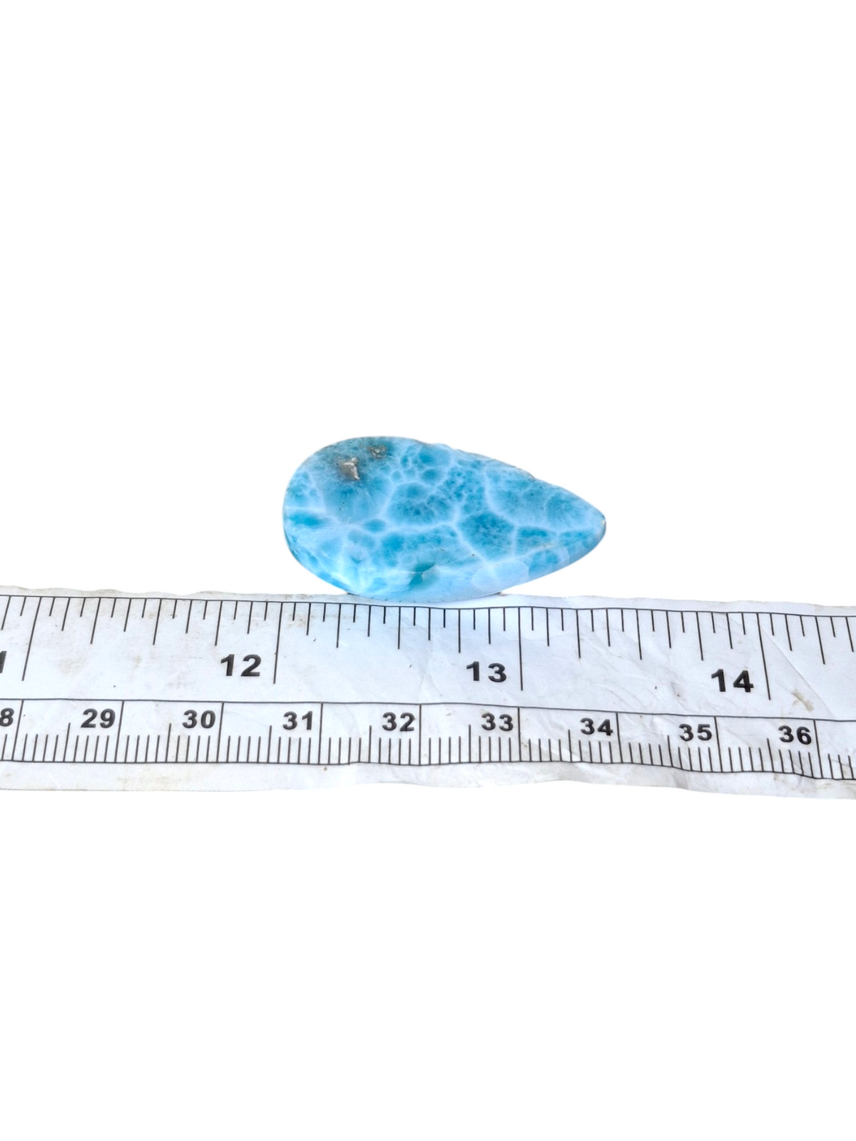 Natural Larimar Loose Cabochon Teardrop 51 Carats  Dominican Blue Gemstone
