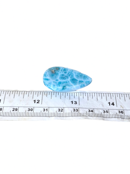 Natural Larimar Loose Cabochon Teardrop 51 Carats  Dominican Blue Gemstone