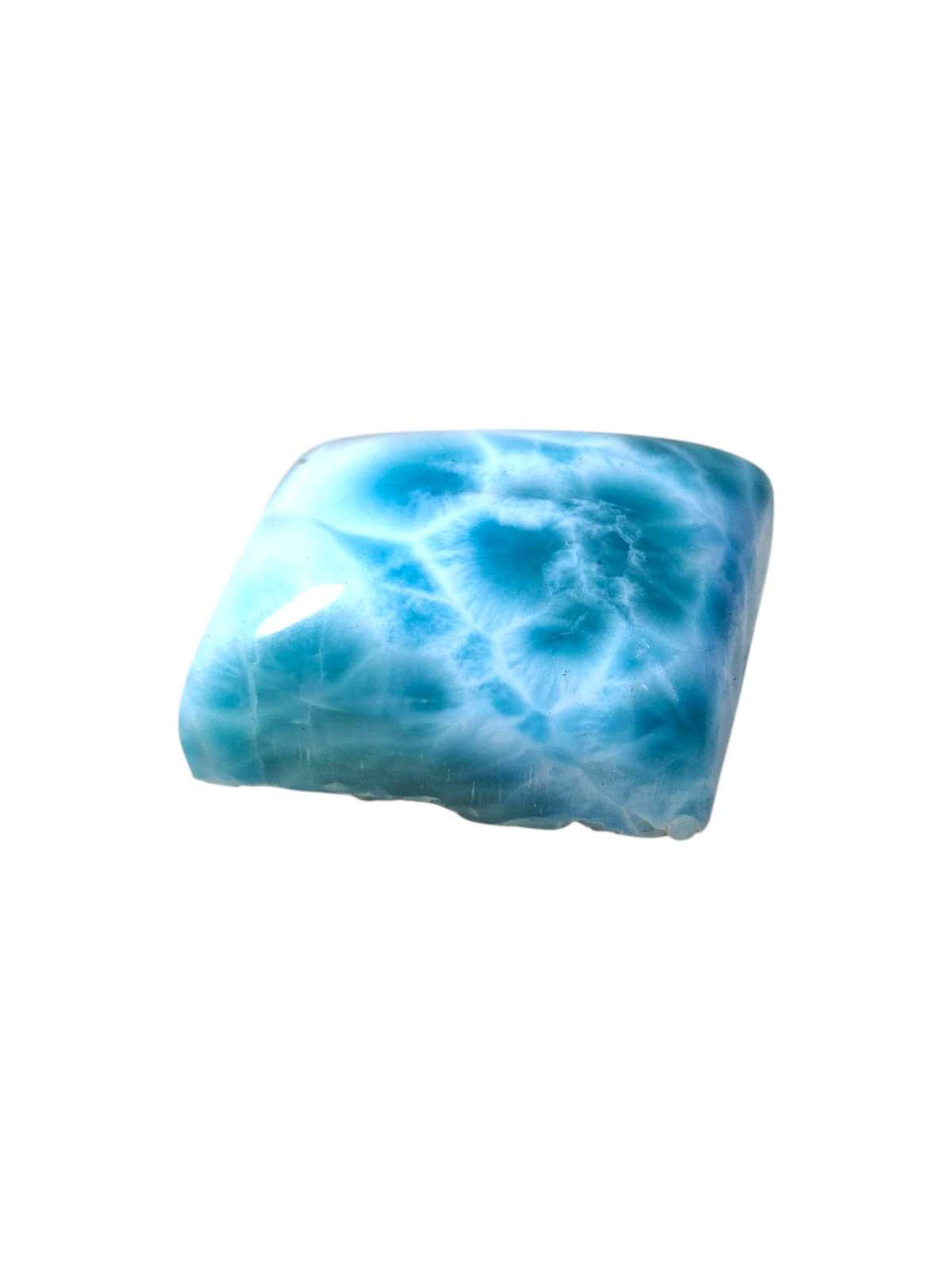 Larimar Naturel Cabochon Libre 131 Carats Pierre Précieuse Bleue Dominicaine