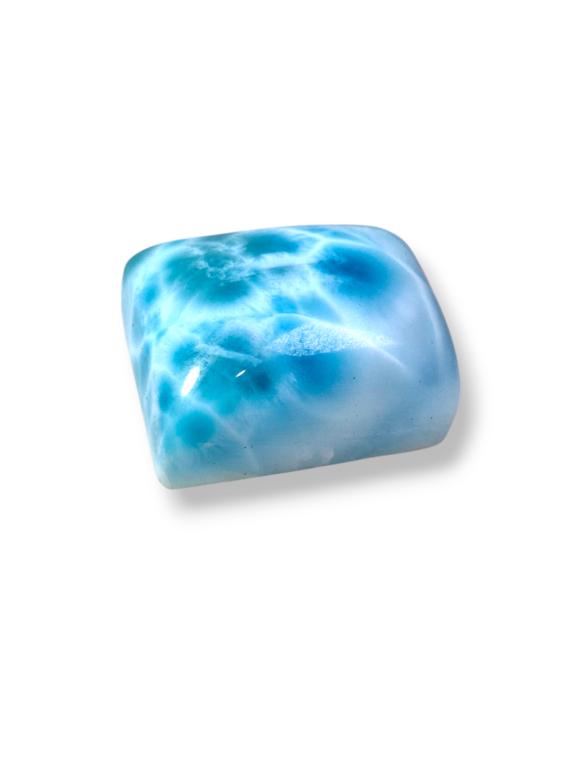 Larimar Naturel Cabochon Libre 131 Carats Pierre Précieuse Bleue Dominicaine