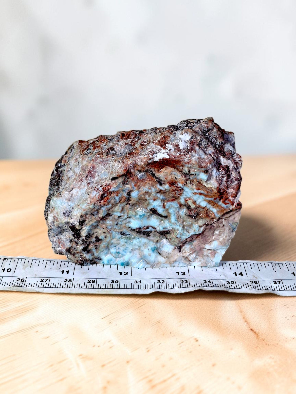 487g Natural Larimar  Raw Stone  Polished Specimen Rare Blue Pectolite Dominican