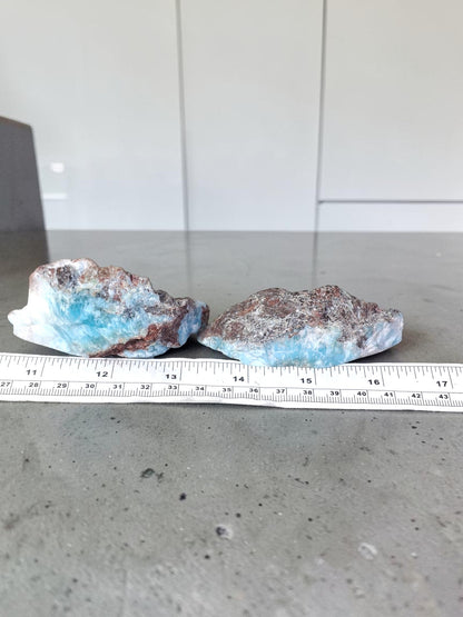 164g Natural Larimar  Raw Stone  Polished Specimen Rare Blue Pectolite Dominican
