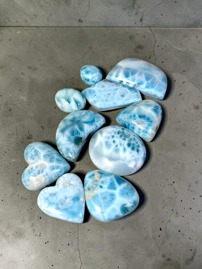 10 Natural Larimar Loose Cabochon 112g Lots  Dominican Blue Gemstone