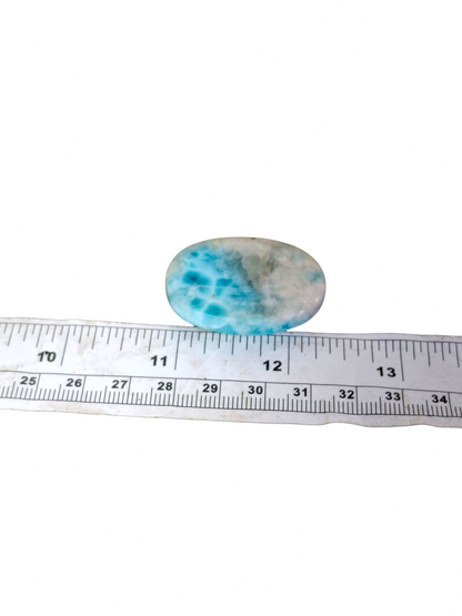 Natural Larimar Loose Cabochon Teardrop 96 Carats  Dominican Blue Gemstone