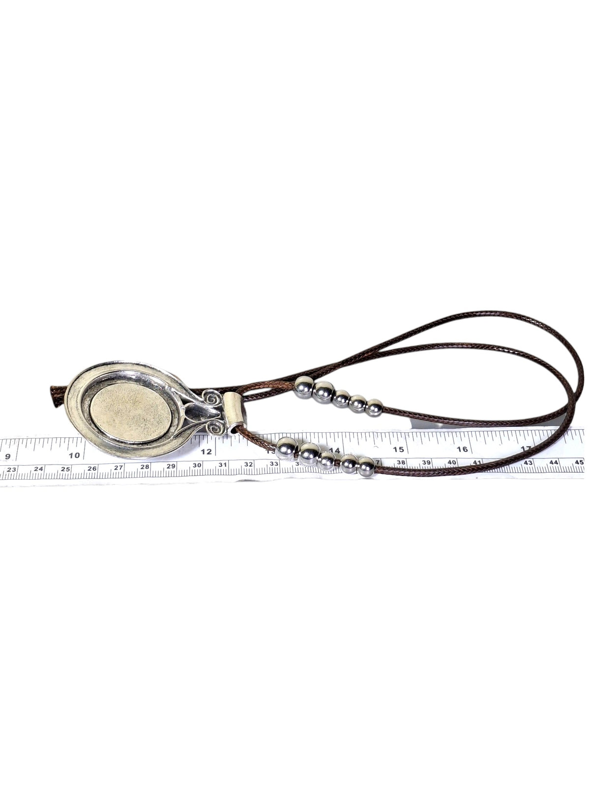 Blue Larimar Pendant Necklace Brown Leather Cord S Steel Boho Jewelry