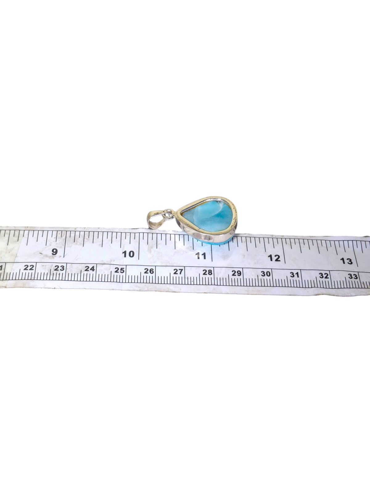 Larimar Pendant Sterling Silver  Natural Dominican Blue Gemstone Handmade