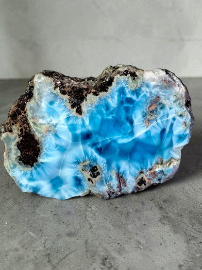181 g Natural Larimar Raw Stone  Polished Specimen Rare Blue Pectolite Dominican