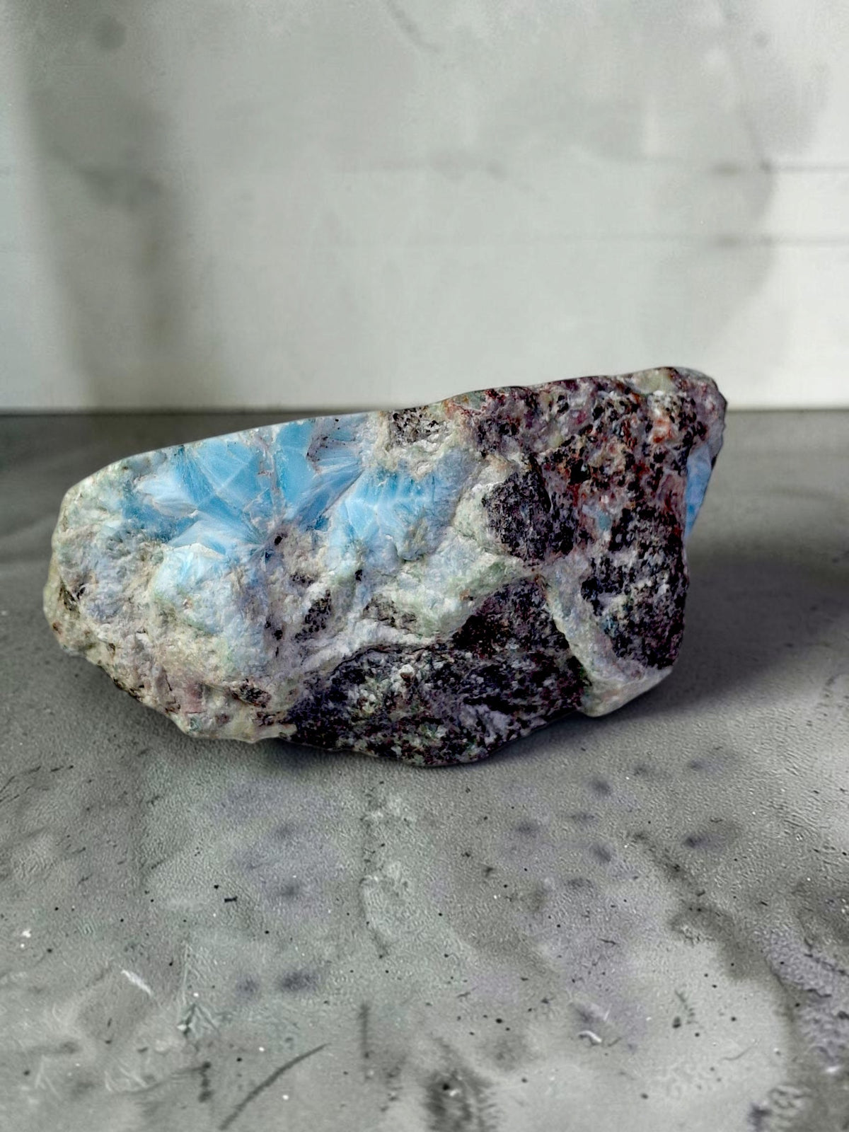 181 g Natural Larimar Raw Stone  Polished Specimen Rare Blue Pectolite Dominican