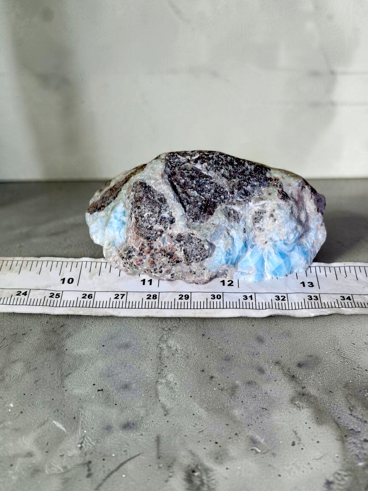 181 g Natural Larimar Raw Stone  Polished Specimen Rare Blue Pectolite Dominican