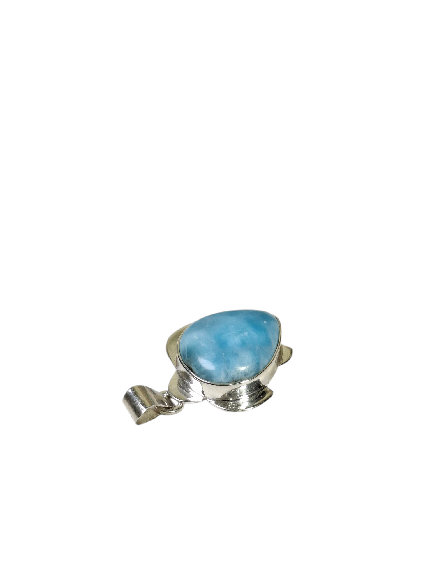 1.2 "in. Dominican Nice Blue Turttle Larimar Stone Pendant Handmade