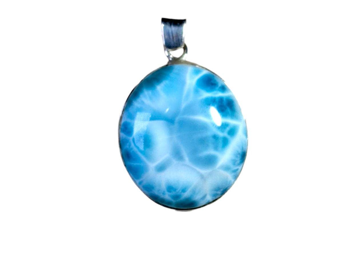 1.9 "in. Large Dominican Nice Blue Larimar Stone Pendant Handmade